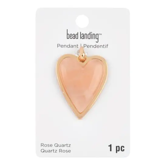 Gold & Rose Quartz Heart Pendant by Bead Landing&trade; {4}