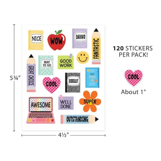 Teacher Created Resources® Cool for School Stickers, 12 Packs of 90 {4}