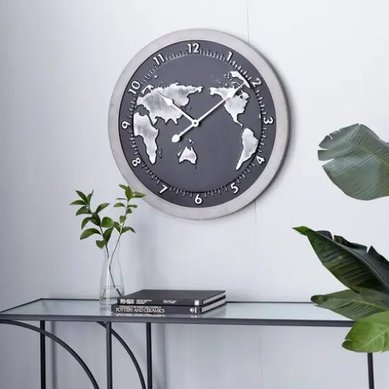 Black Vintage Metal Wall Clock, 25" x 25" {9}