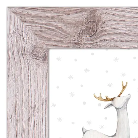 Designs Direct 14" x 11" Snow Reindeers Western White Framed Print {4}