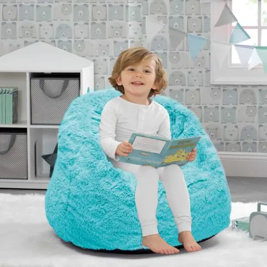 Delta Children 21" Cozee Fluffy Chair Aqua {4}