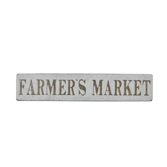 36" Beige Farmhouse Metal Wall Sign {1}