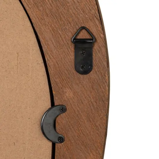 Hello Honey&reg; 30" Natural Brown Oval Bamboo & Rattan Framed Wall Mirror {6}