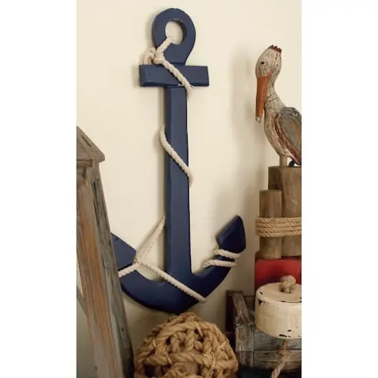 Blue Coastal Anchor Wood Wall D&eacute;cor {6}