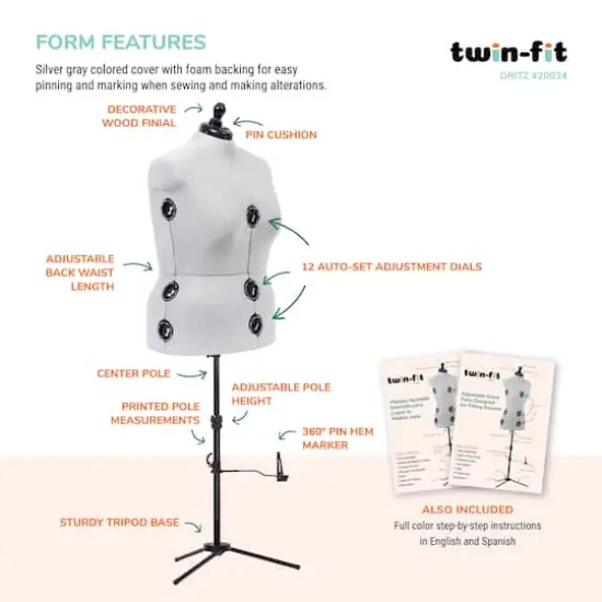 Dritz&reg; Twin-Fit Full Figure Dress Form with Adjustable Tri-Pod Stand {5}