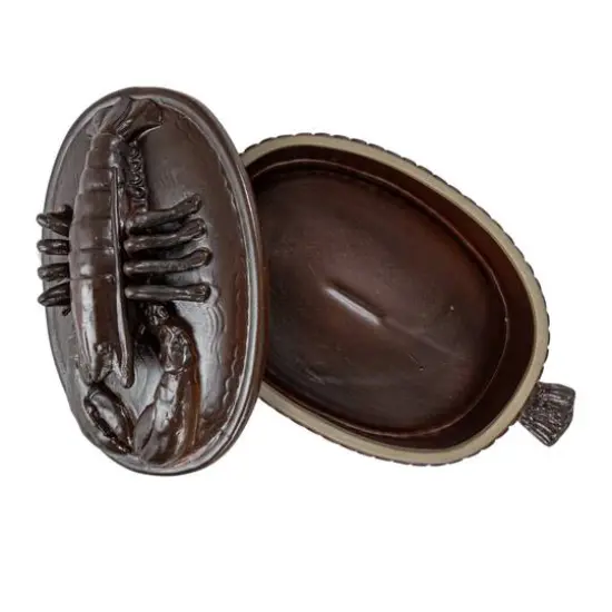 Hello Honey&reg; 12.25" Matte Brown Stoneware Baker with Lobster Design {10}