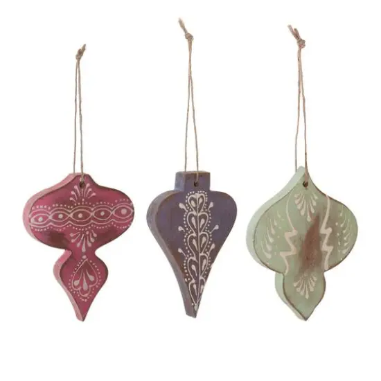Multicolor Finial Ornament Set {6}