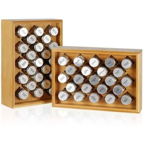 NEX&trade; Oumilen Free-Standing Bamboo Spice Organizer with 23 Glass Jars {1}