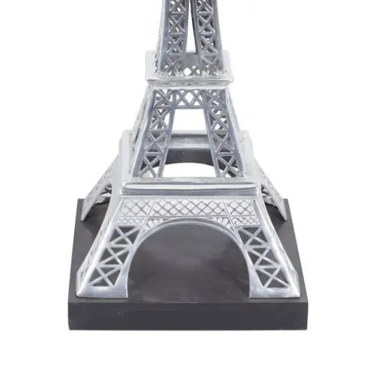 42" Silver Aluminum Eiffel Tower Sculpture {3}