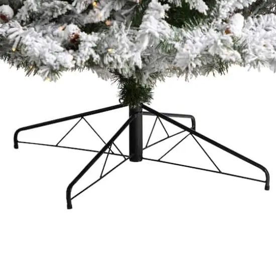 10ft. Pre-Lit Flocked White River Mountain Pine Artificial Christmas Tree, Clear LED Lights {6}