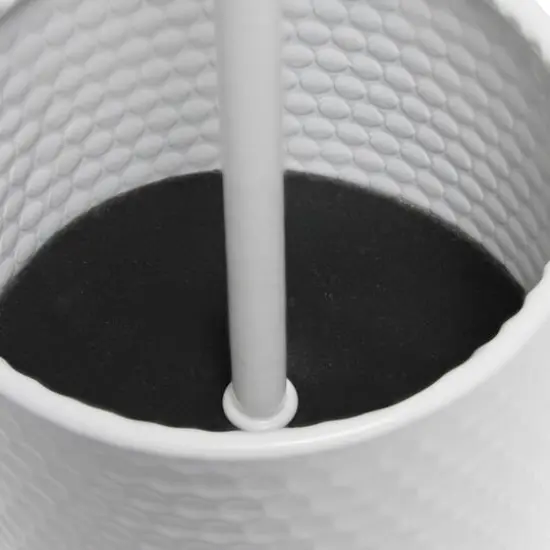 Simple Designs 18.5" Hammered Metal Container Base Table Lamp with USB Charging Port Gray/White {10}