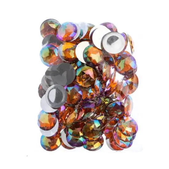 John Bead 25mm AB Acrylic Round Flat Back Rhinestones, 100ct. Orange AB {4}