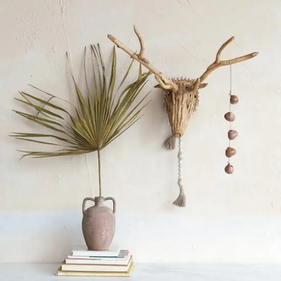 Hello Honey® 11.75" Natural Teakwood Root Deer Head Wall Art {3}