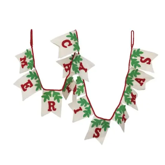 Hello Honey&reg; 6ft. Wool Merry Christmas Pendant Banner {5}
