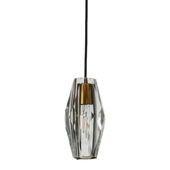 Hello Honey® Robert Stevenson Lighting Celia Brushed Bronze Faceted Crystal & Metal Ceiling Light {1}