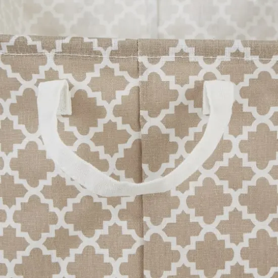 DII&reg; Extra Large Lattice PE-Coated Cotton Polyester Laundry Bin, 2ct. Stone {5}