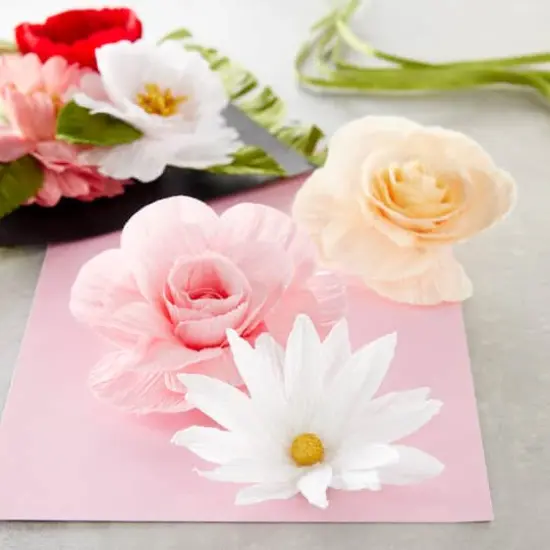 Red, White & Pink Crepe Flowers by Recollections&trade; {3}