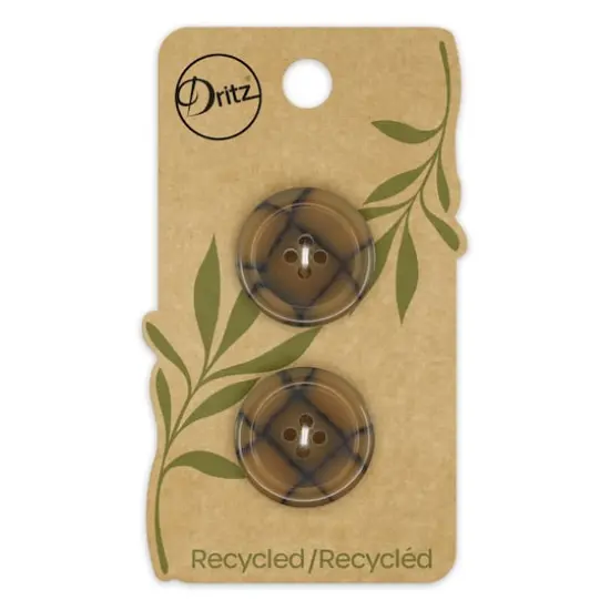 Dritz&reg; 23mm Medium Brown Recycled Polyester Round Button, 6ct. {1}
