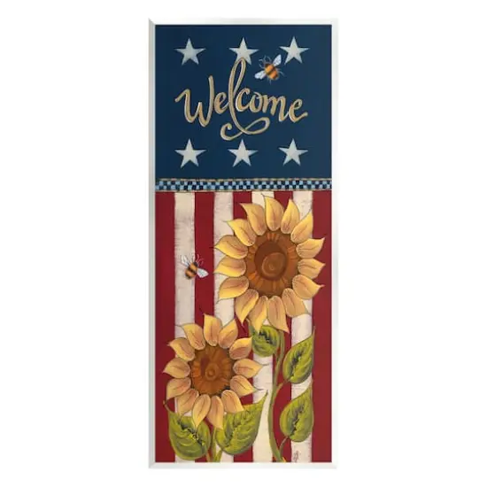 Stupell Industries Americana Welcome Country Sunflowers Wall Plaque Art {1}