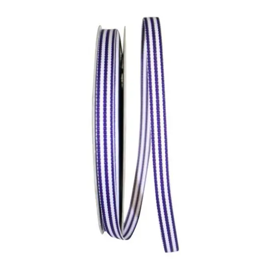 The Ribbon Roll 3/8" x 25yd. Grosgrain Stripes Ribbon Purple {1}