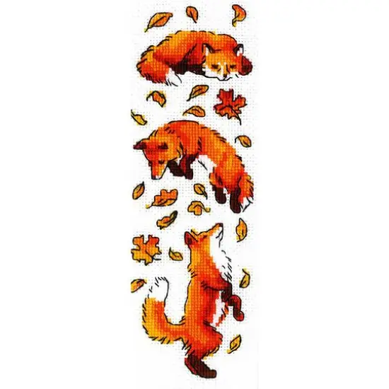 RIOLIS Foxes in the Leaves Cross Stitch Kit {4}