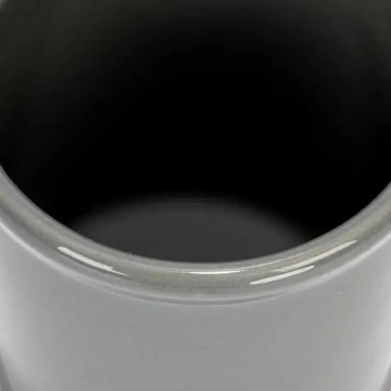 Hello Honey&reg; 11.5" Gray Farmhouse Ceramic Crocks in White Metal Holder {10}