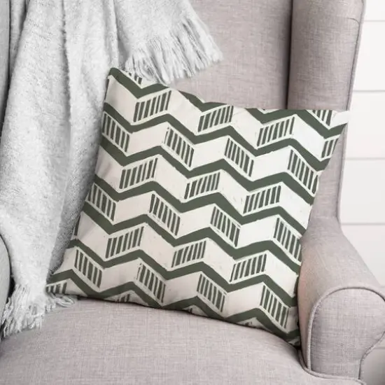 Chevron Indoor/Outdoor Pillow Sage {3}