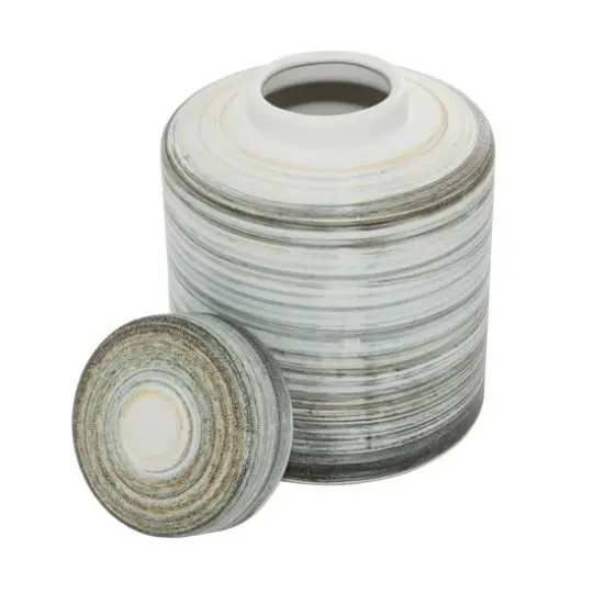 Gray & White Ceramic Farmhouse Decorative Jar Set {3}