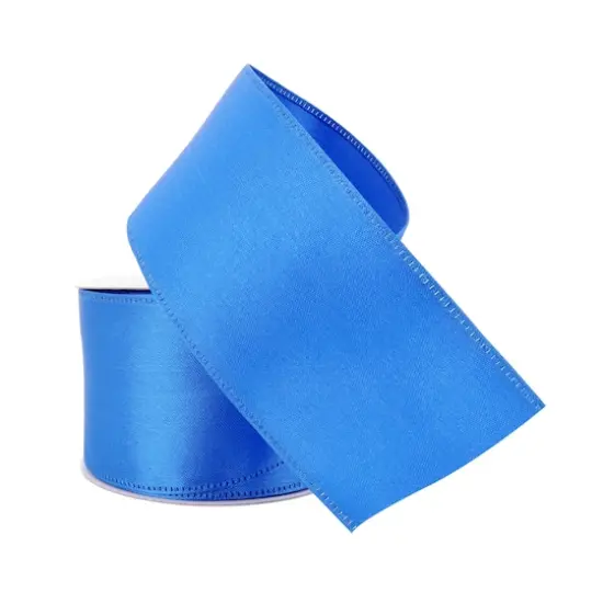 2.5" x 10yd. Satin Wired Ribbon by Celebrate It® Specialty Royal Blue {2}