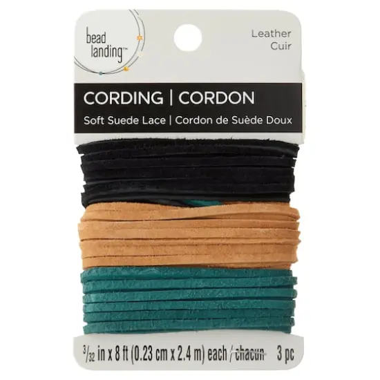 Black, Toast and Green Soft Leather Lace Cording By Bead Landing&trade; {1}