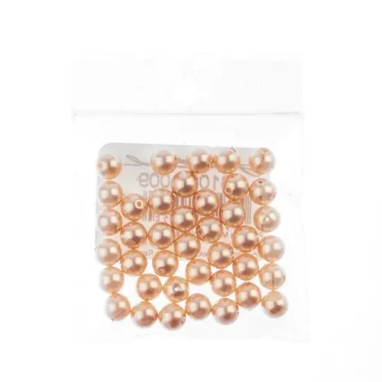 Preciosa Maxima 6mm Glass Nacre Pearls, 40ct. Peach {3}