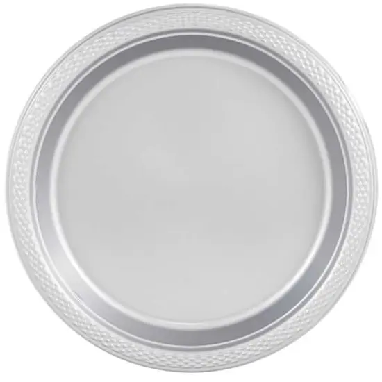 JAM Paper 9" Plastic Party Plates, 20ct. Silver {1}