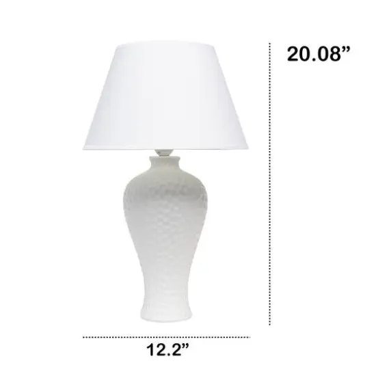 Creekwood Home Essentix 20" Ceramic Winding Table Lamp White {4}