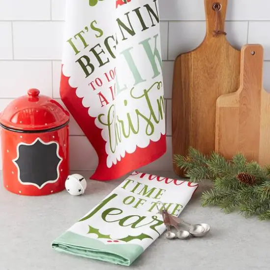 DII&reg; Assorted Holiday Fun Printed Dishtowel Set {6}
