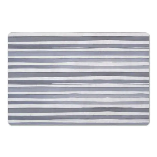Watercolor Stripes Floor Mat Blue/White {1}