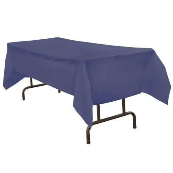 JAM Paper 108" Rectangular Plastic Table Cover Navy Blue {3}