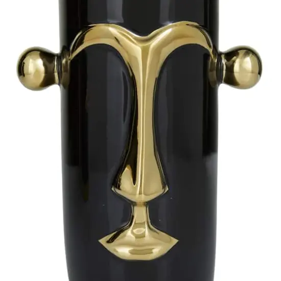 Black Stoneware Modern Abstract Vase, {4}