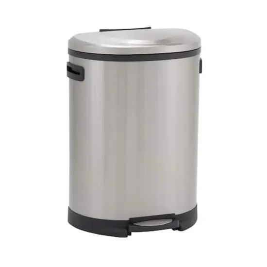 Household Essentials 13 gal. Stainless Steel Oval Trash Can with Step {1}