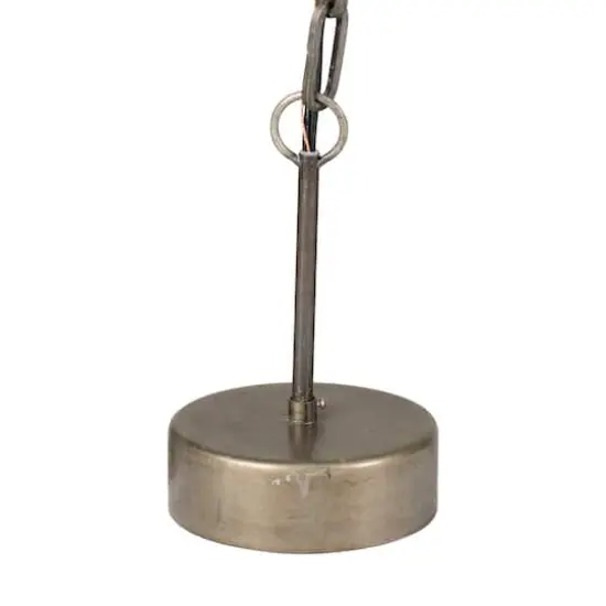 Hello Honey&reg; White Metal Chandelier with Draped Wood Beads {3}