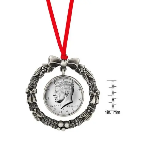JFK 2021 Half Dollar Wreath Ornament {5}