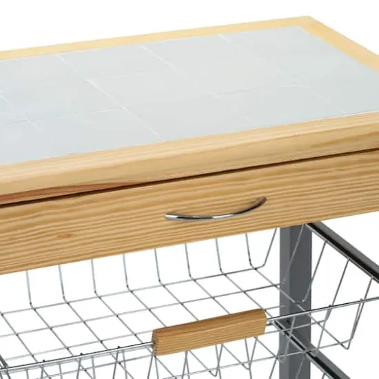 Organize It All Rolling Kitchen Cart with Wine Rack {6}