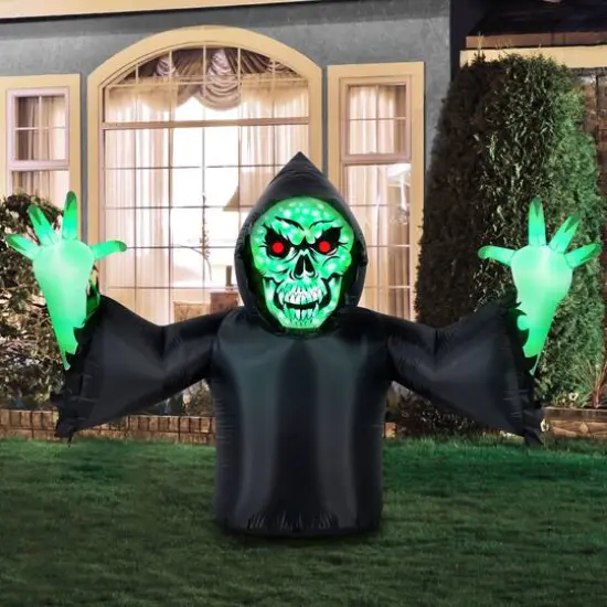 7ft. Airflowz Inflatable Halloween Ground Breaker Reaper {7}