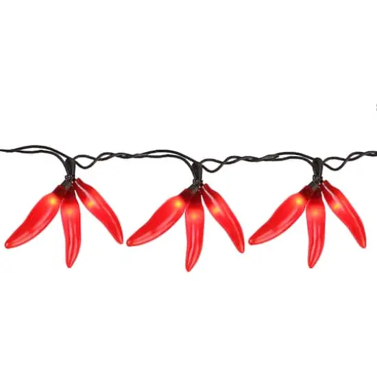 36ct. Orange Chili Pepper Clusters String Light Set {1}