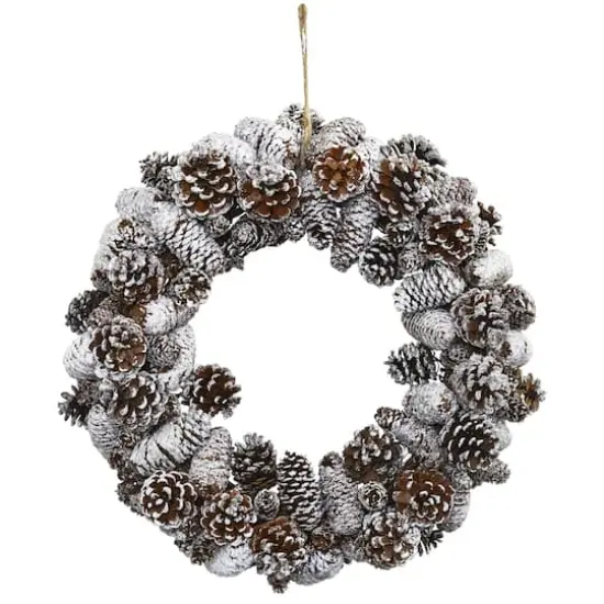 17" Snowy Pinecone Wreath {1}