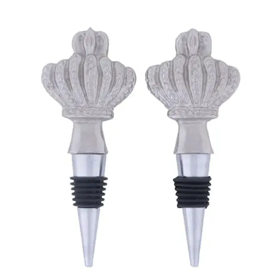 Silver Crown Bottle Stopper Set {1}