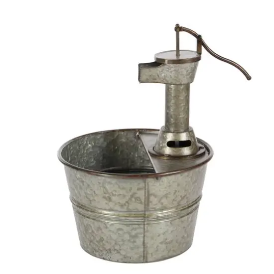 Grey Iron Farmhouse Fountain, 18" x 15" x 17" {4}