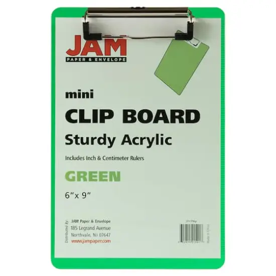 JAM Paper Mini Plastic Memo Clipboards, 12ct. Green {4}