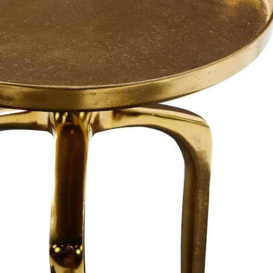 22" Gold Aluminum Contemporary Accent Table {4}