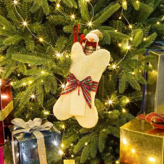 Glitzhome&reg; 12.5" Bone Hooked Stocking {3}