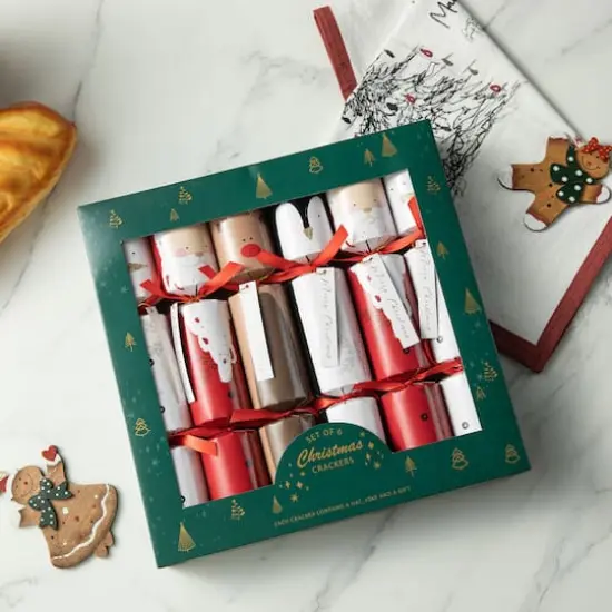 Glitzhome&reg; 12" Christmas Santa, Snowman, Penguin & Reindeer Party Cracker with Gift Contents, 6ct. {3}